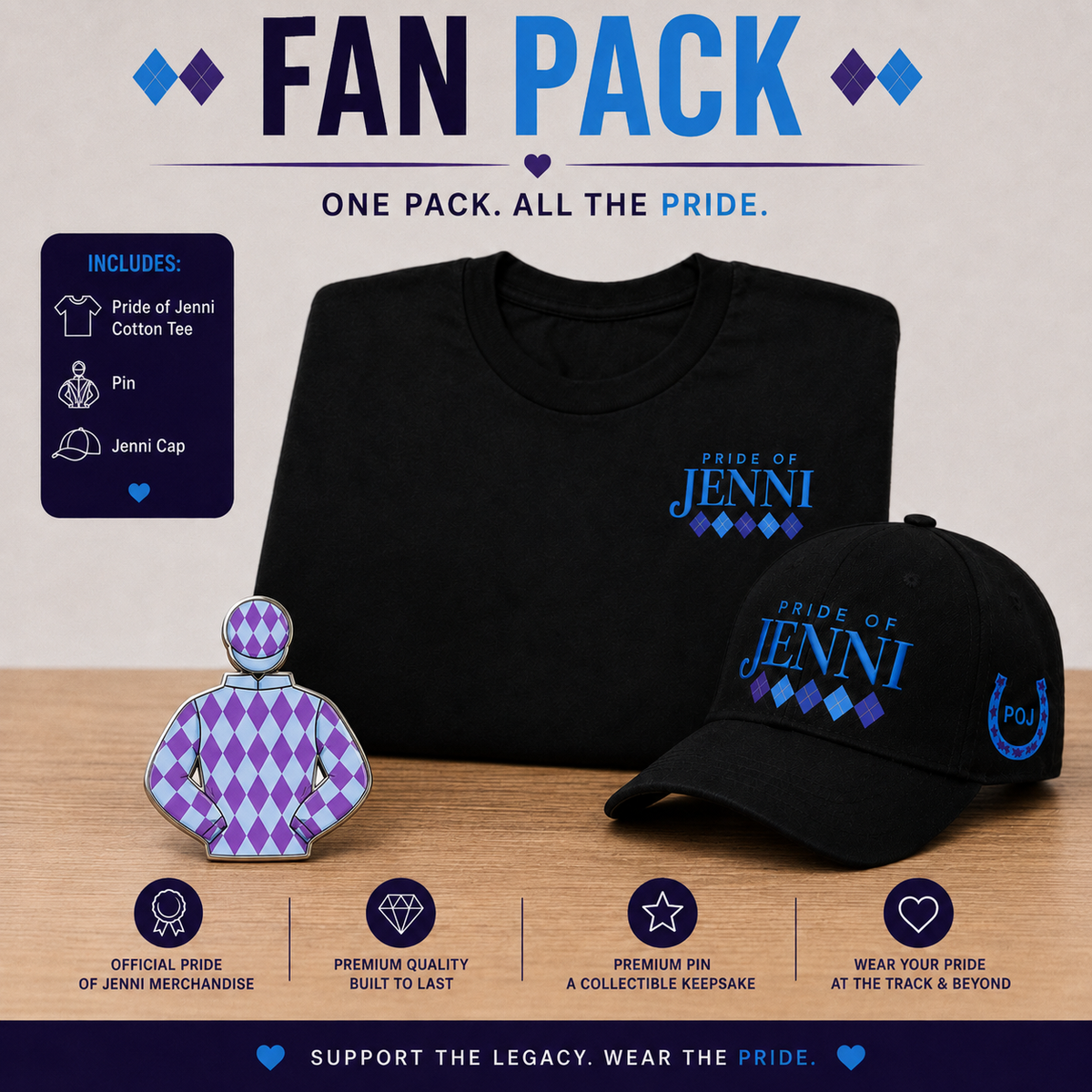 Cap, Pin & Tee Fan Pack